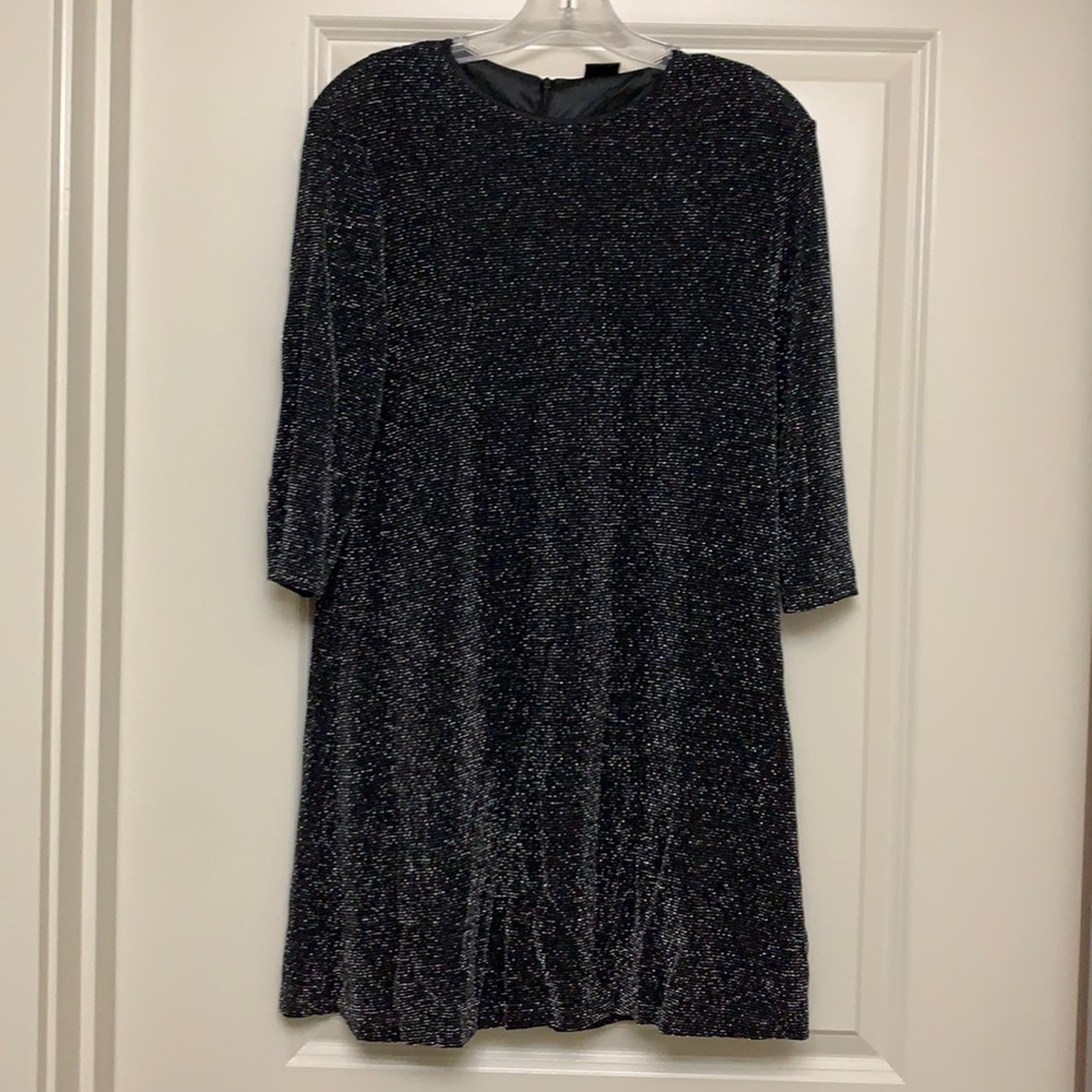 zara black shimmery party dress